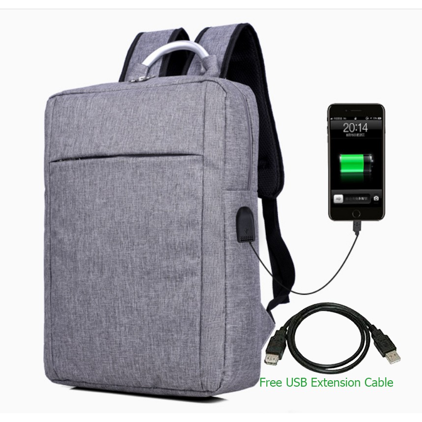 Tas Laptop Backpack USB port Anti Air Water Resistant