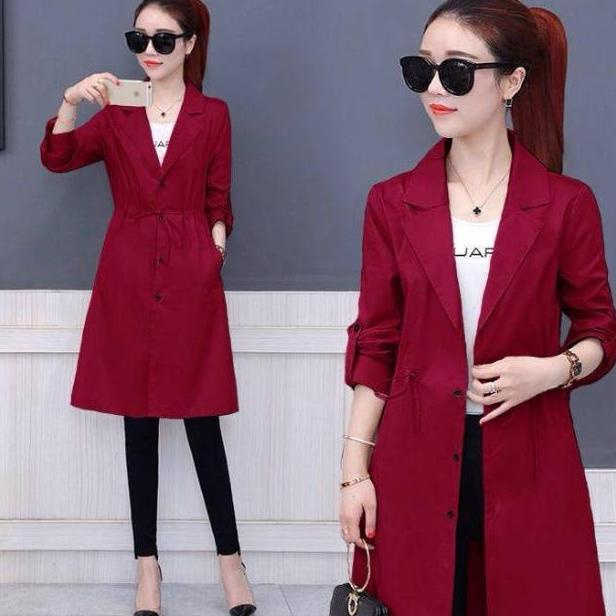 V coat celline long jaket panjang coat wanita cardigan ala korea