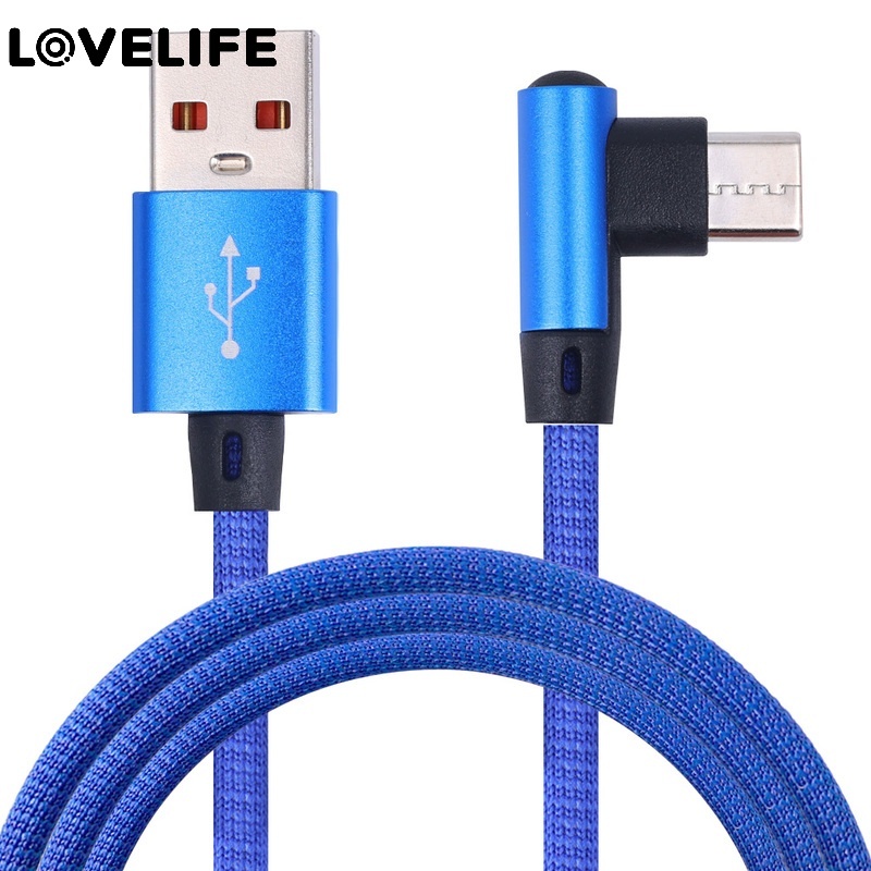 90 Degree Kabel Data / Charger USB Tipe C Siku 90 Derajat Panjang 1m 6A Fast Charging Untuk Smartphone Universal