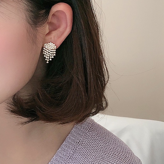 Anting Mutiara Premium Jarum Perak S92523Anting Fashion Anting Wanita Berlian Anting Logam