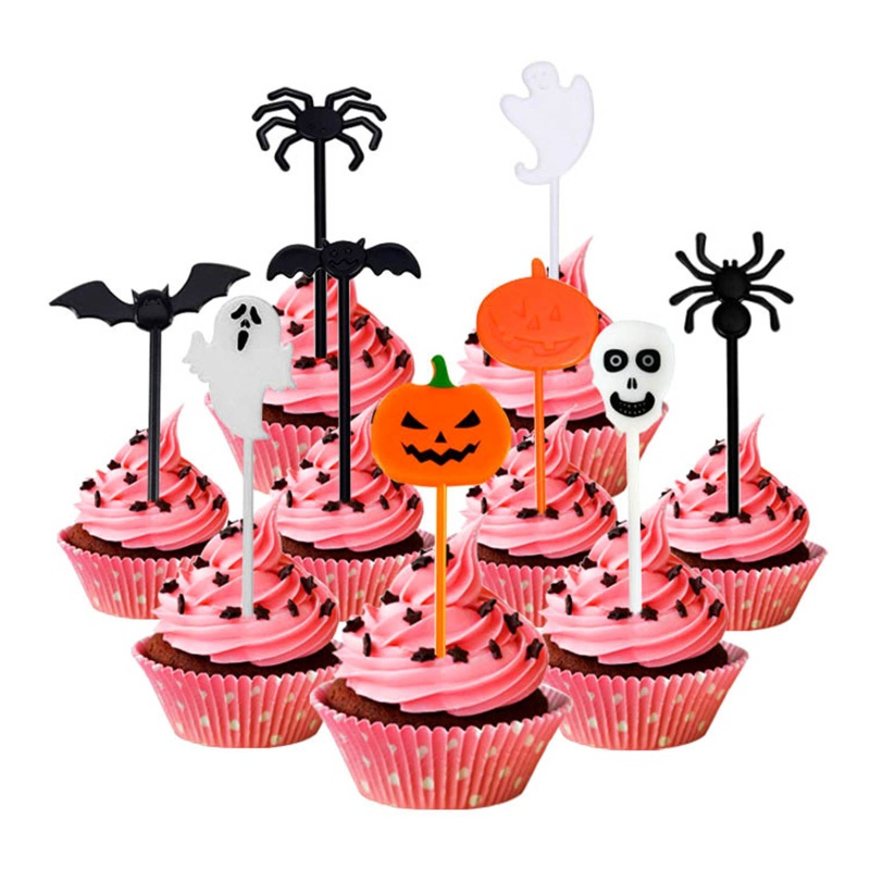 Zzz 10pcs / Set Tusuk Gigi Buah / Makanan Tema Halloween Bahan Plastik