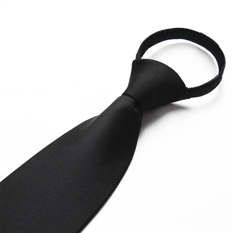 Dasi Slim Pria Kantor Resleting Polos Instan Otomatis Wedding Formal Tie