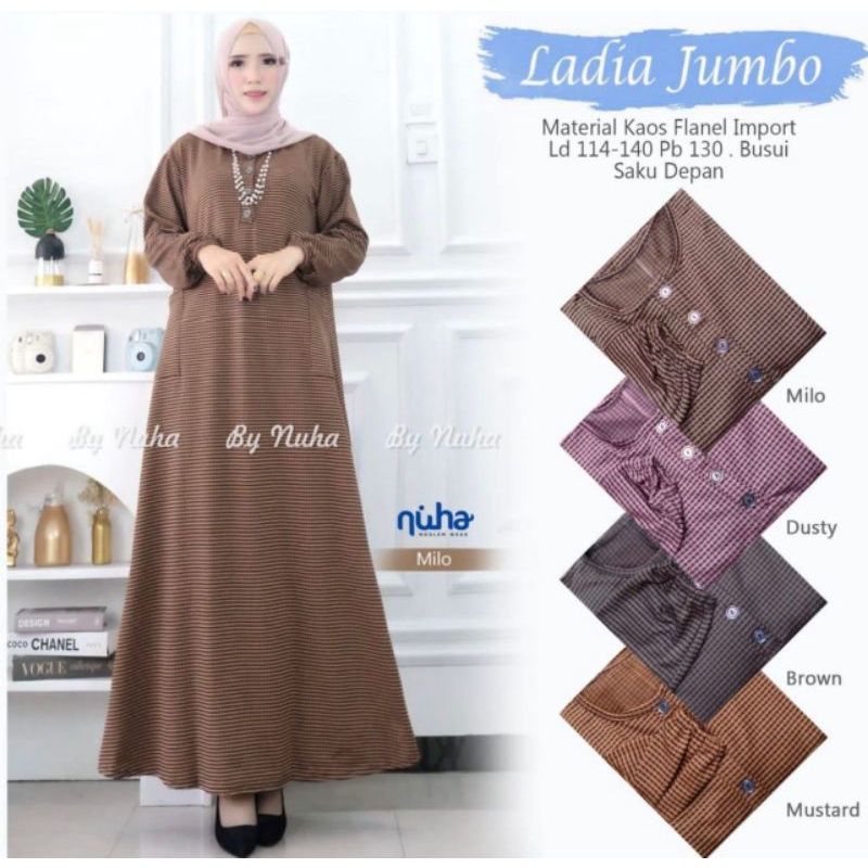 Ladia Jumbo - Gamis Kaos Flanel Import / Kaos Zara Ld 110+ / R.19 - 316-6359