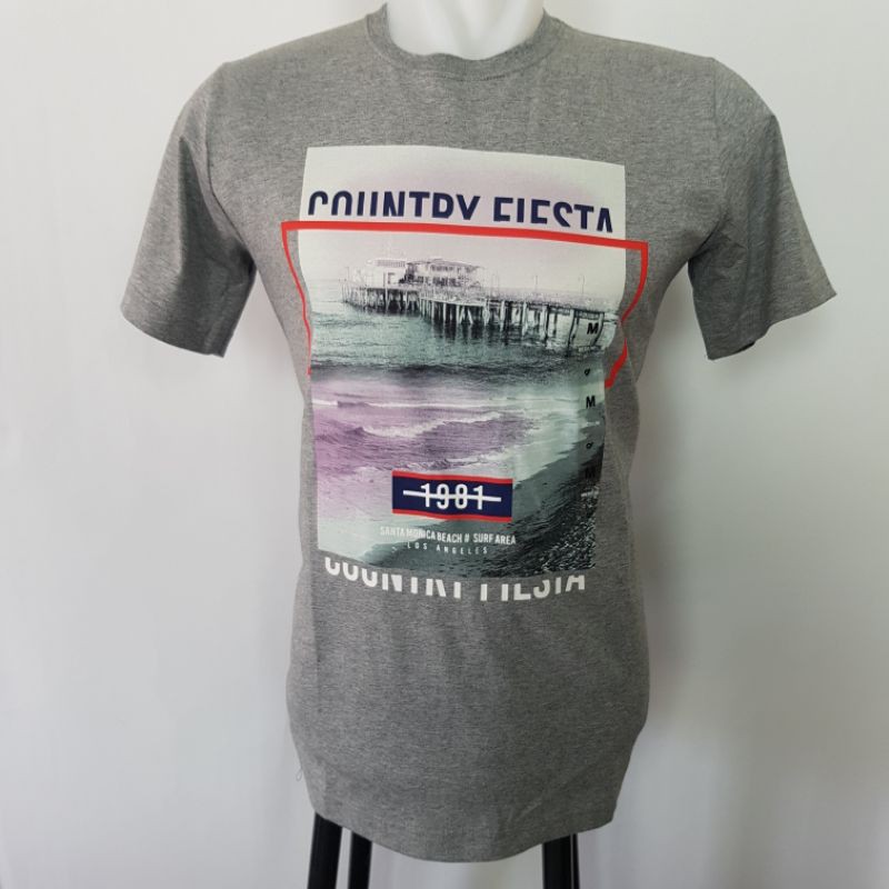 COUNTRY FIESTA ORIGINAL - Kaos Oblong Pria Lengan Pendek Warna Abu-Abu (CF)
