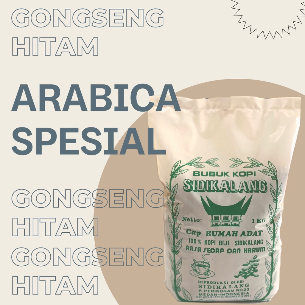 

Kopi Arabika Sidikalang Spesial Cap Rumah Adat 1000 Gram | Kopi Kental Khas Medan