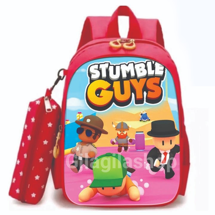 GGS TAS Ransel Sekolah STUMBLE GUYS' Anak Laki-Laki BackPack Tas SD Punggung Laptop Sekolah IMPORT