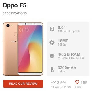 Handphone second murah Oppo F5 / A73 / CPH1723 4/32gb