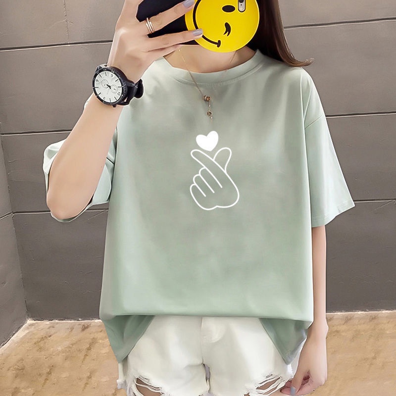 MYSTIQUE.ID-BAJU KAOS HEART FINGER T-SHIRT LUCU DAN AESTHETIC