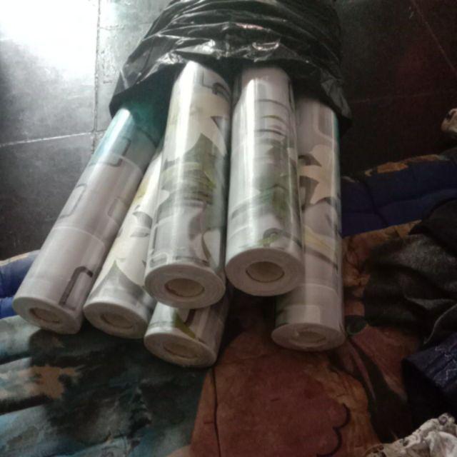 [cod] Wallpaper Dinding Kamar Ruang Tamu 45cm X 10m Murah Minimalis Dolphin 3d -  Wallding08