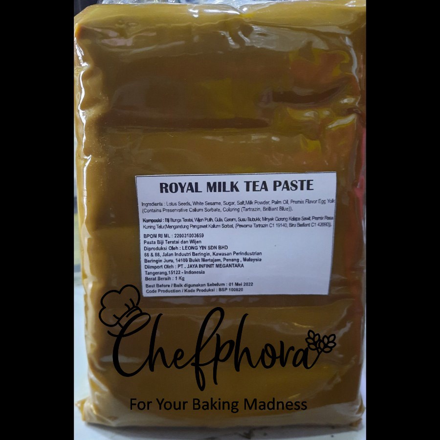 

Isian Kue Bulan Mooncake Pao Royal Milk Tea Lotus Less Sweet Paste 1KG Leong Yin