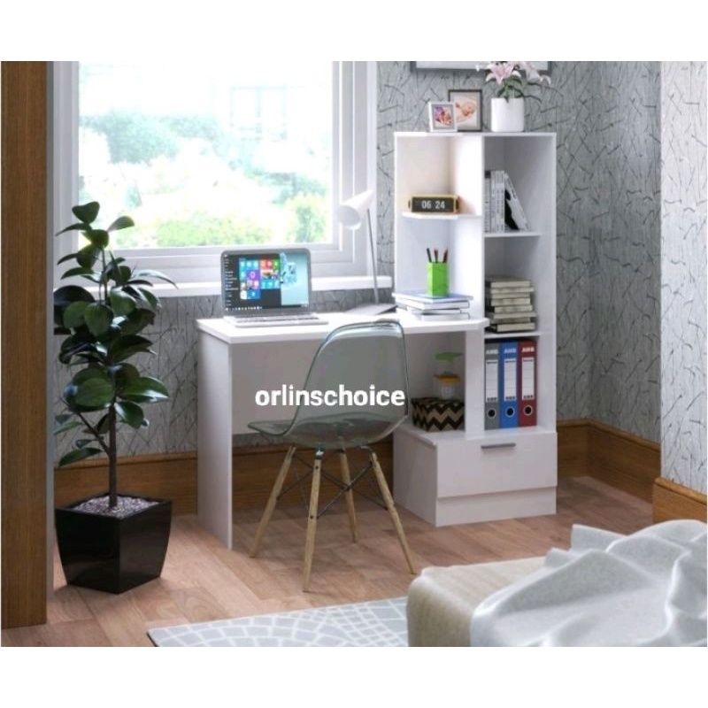 Meja Belajar komputer/Meja kerja/ Meja alat tulis lengkap rak buku