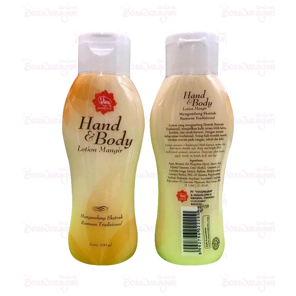 (BOSS) VIVA Hand &amp; Body Lotion Mangir Ekstrak Ramuan Tradisional 100ML
