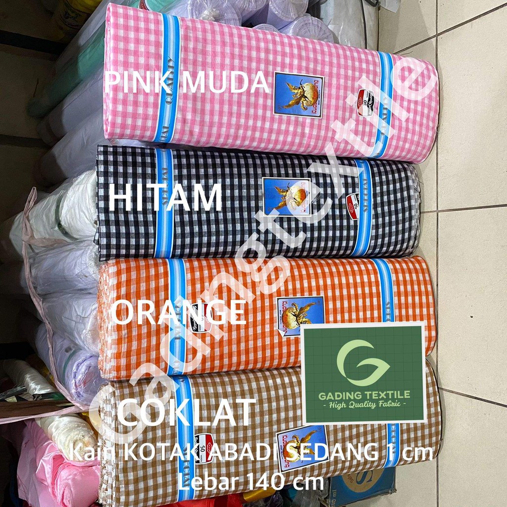 ( per setengah meter ) kain KOTAK CELE ABADI 1 CM lebar 140 cm craft taplak meja kerajinan tangan schrunchie schruncie