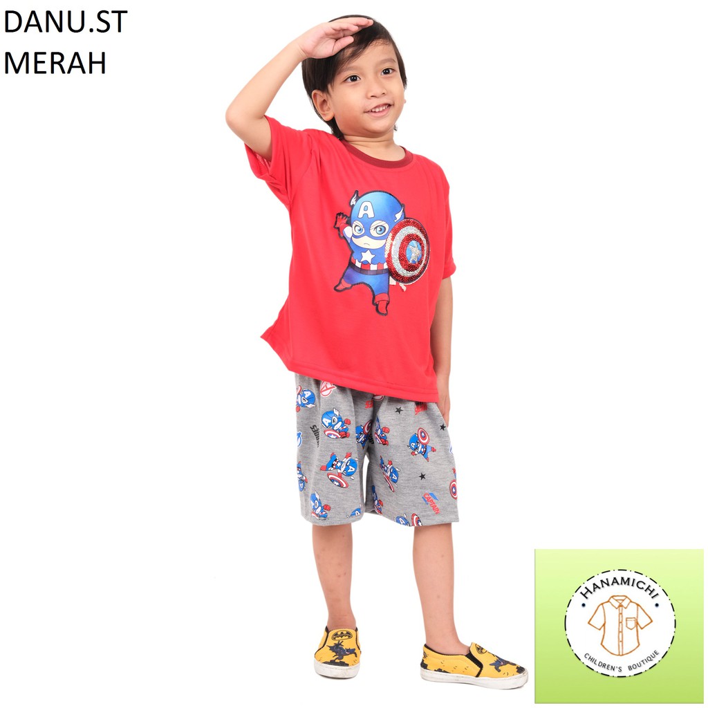 Hanamichi DANU.ST Setelan Anak Lengan Pendek Superhero