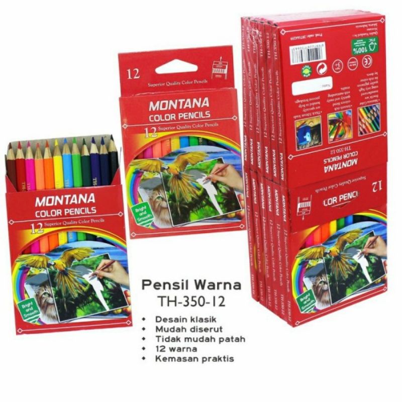 

YW01 Pensil Warna Pendek Color Pencil Pensil Warna Kecil 1 Set Isi 12pcs