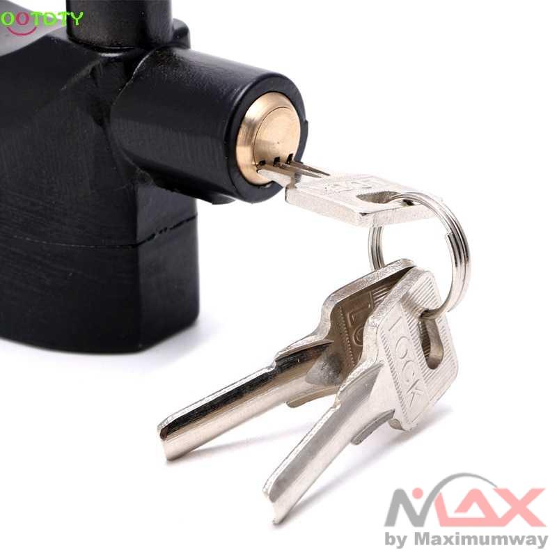Kinbar Gembok Sepeda Motor Padlock Alarm Corrosion Resistant - 110 Warna Hitam