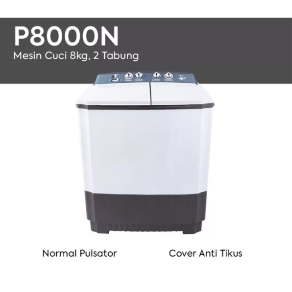 LG Mesin Cuci Twin Tub 8 KG - P8000N