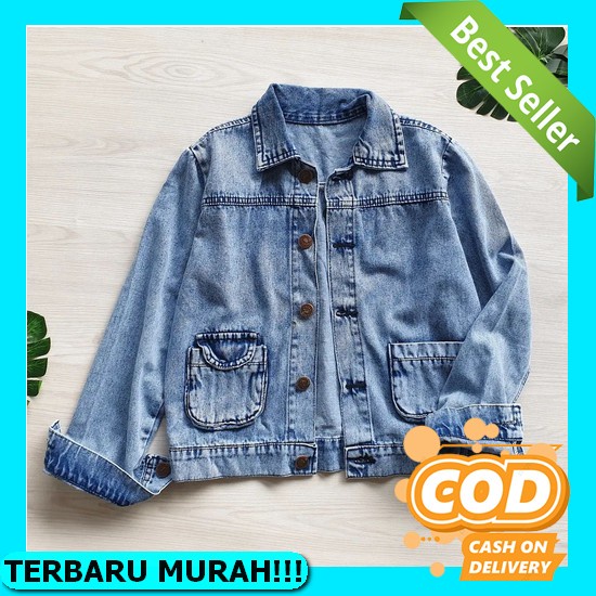 Bee Jeans - Jaket Bordir Wanita Kekinian - Jaket Oversize Wanita Import Nirina Jaket Jeans Ly