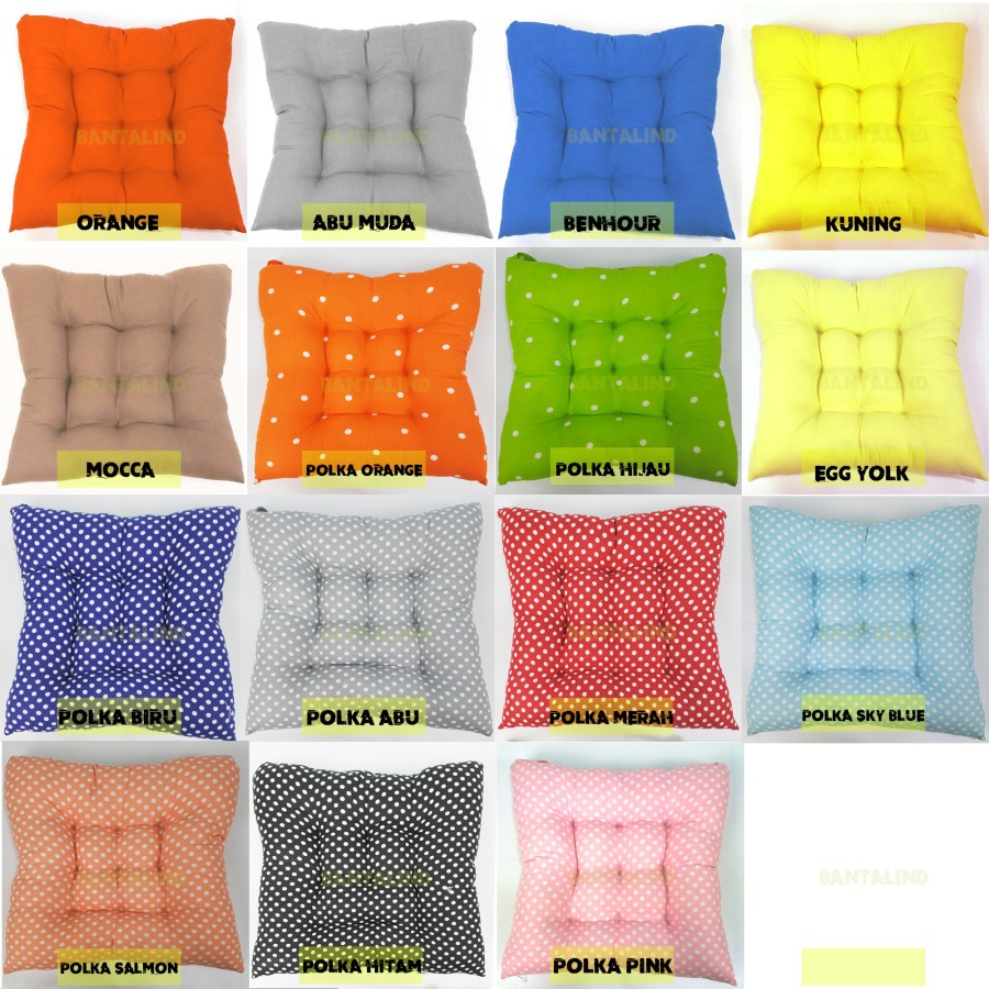 BANTAL ALAS DUDUK MOTIF POLKADOT KURSI JOK MOBIL KAMAR RUANG TIDUR SANTAI TAMU KELUARGA RUMAH BAHAN 