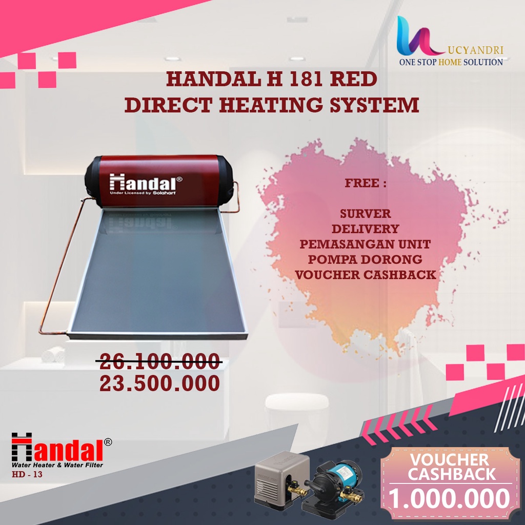 Solahart Handal Direct Heating 181 Red | Pemanas Air Matahari