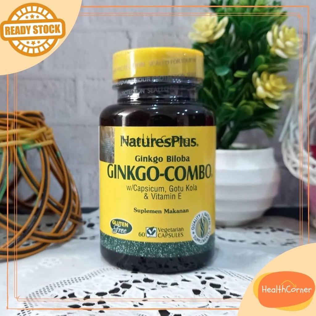 Natures Plus Ginkgo Biloba GINKGO-COMBO 60caps BPOM / Nature's Plus Gingko Biloba Vitamin E