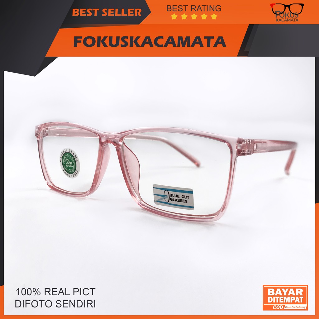 PAKET KACAMATA LENSA anti radiasi (BLURAY) kacamata pria wanita SPORTY PINK