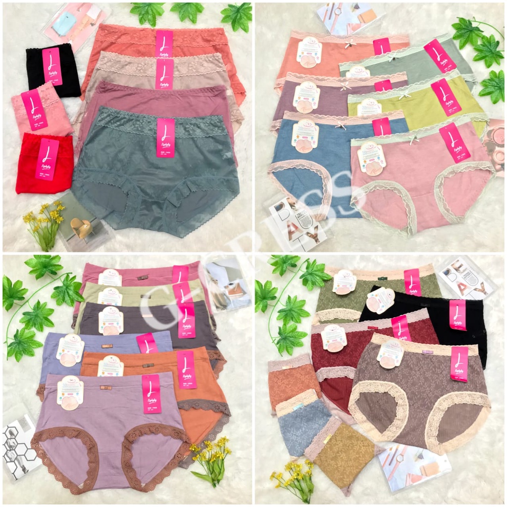 Celana Dalam Wanita Lydyly Dewasa Jumbo Sepinggang Renda Motif Transparan Elastis Sexy Lembut CD Wan