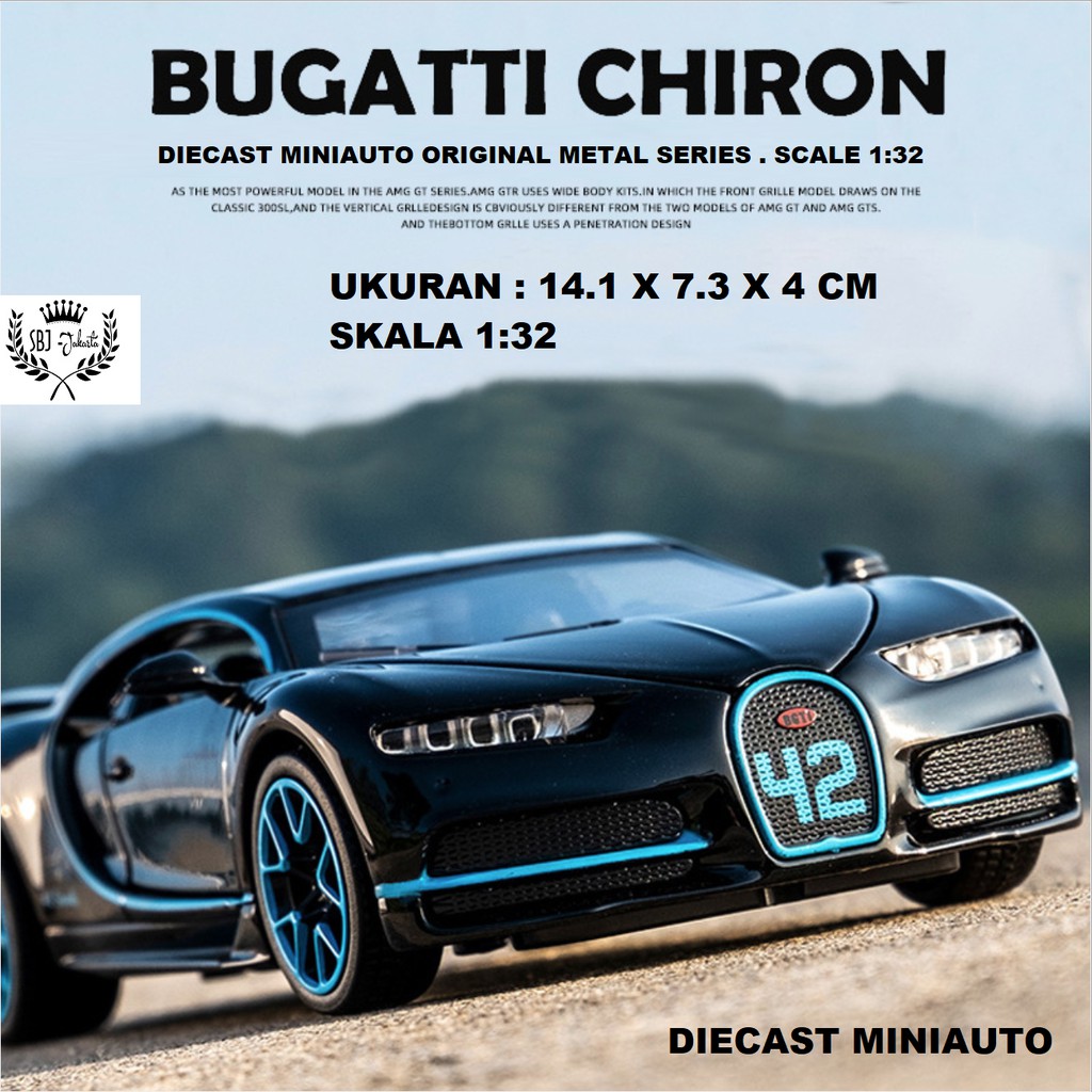 Diecast Miniauto Original Mobil BUGATTI CHIRON Metal Collection 1:32