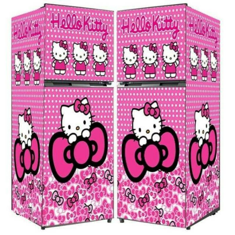sticker kulkas 1 pintu dan 2 pintu full body motif hello kitty