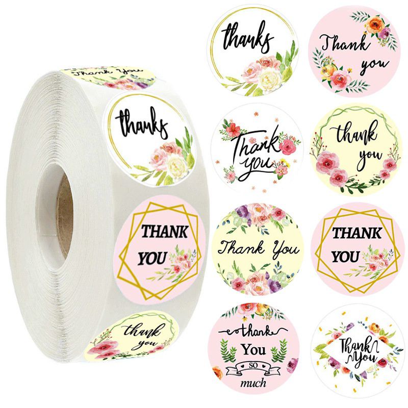 

Label Sticker Thank You 8 motif shabby chic Stiker Segel Kemasan Packaging Sealer box Mika plastik