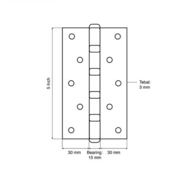 Promo engsel 5 inc 4 inch dekkson engsel pintu panel dekkson black hitam stanlis 304 tebal  engsel engsel pintu hitam engsel/ENGSEL PINTU HITAM ORIGINL PRODUK/ ENGSEL 5 INC