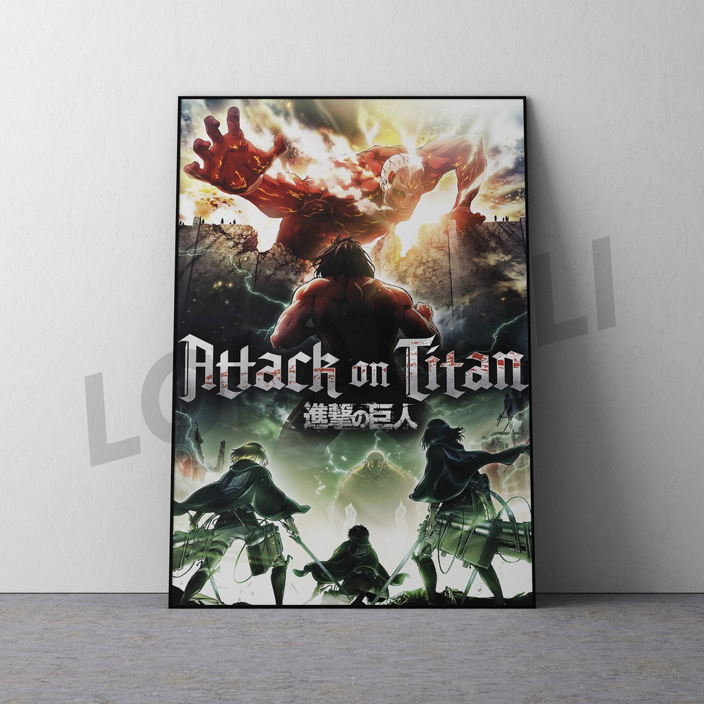 Hiasan Dinding Poster Kayu - Anime Attack On Titan