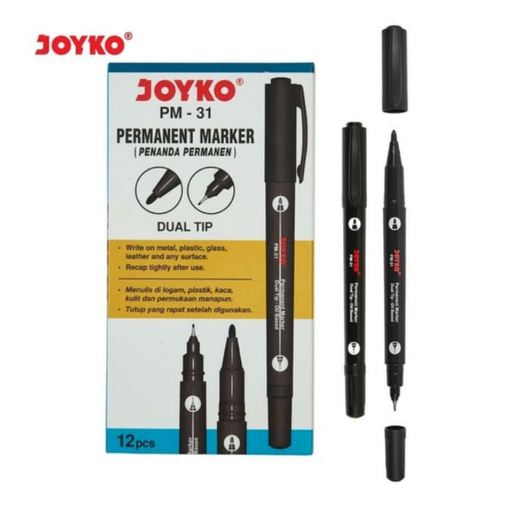 

PERMANENT MARKER JOYKO | PM-31 DUAL TIP | SPIDOL PERMANEN JOYKO HITAM