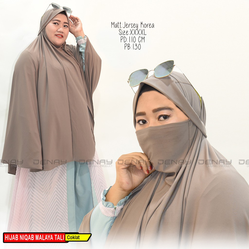 TOKODENAY - Hijab Masker - Niqab Malaya 2in1 - Bahan Jersey - Jilbab Wanita Muslimah - Best Seller