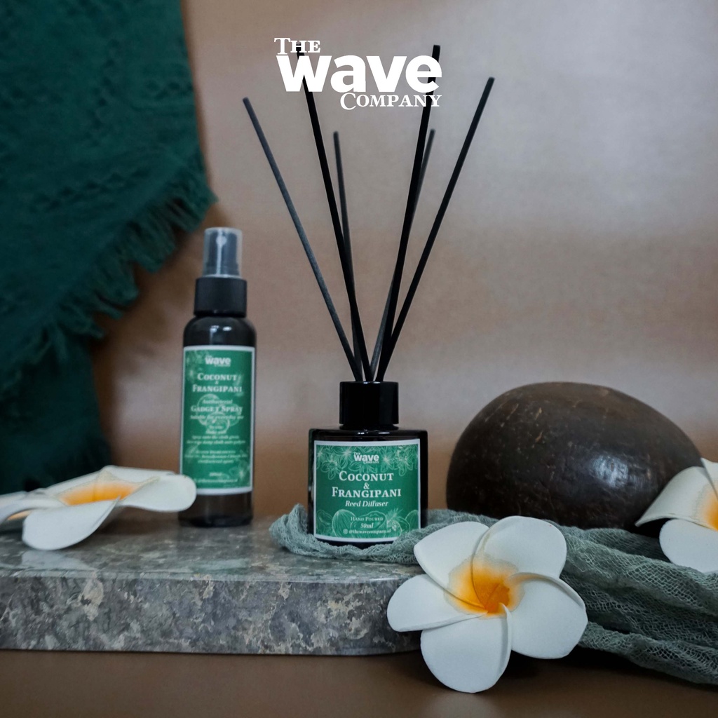 Reed Diffuser (50ml) - The Wave Company-Coconut & Frangipani