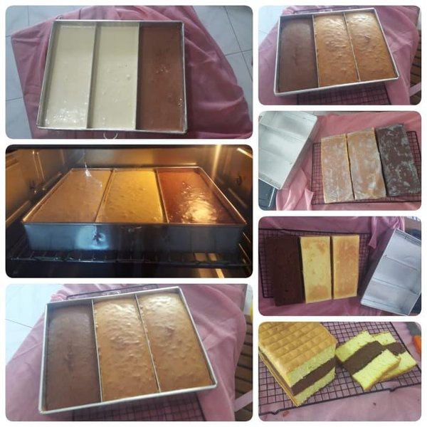 Loyang lapis surabaya sekat 3 untuk brownies almunium ukuran 20,22,24,26,28,30 cm