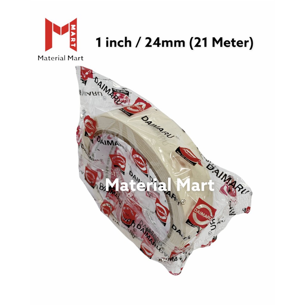 Lakban / Lem Kertas Daimaru ( ORI ) 1 INCH / 24 mm x 21 meter Selotip | Material Mart