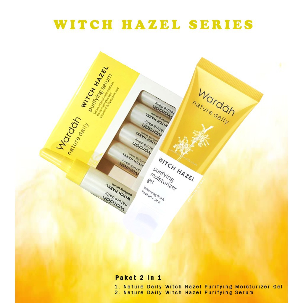 Wardah Nature Daily WITCH HAZEL Purifying Moisturizer Gel &amp; Serum by AILIN