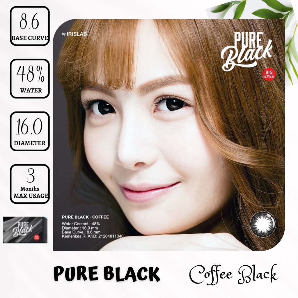 SOFTLENS PURE BLACK DIA. 16.00mm NORMAL &amp; MINUS | BIG EYES