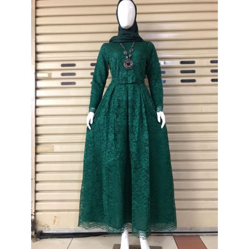 Gamis Brukat Non Gliter / Gamis / Gamis Pesta / Kebaya Gamis / Gamis Modern / Kebaya Gamis Brukat