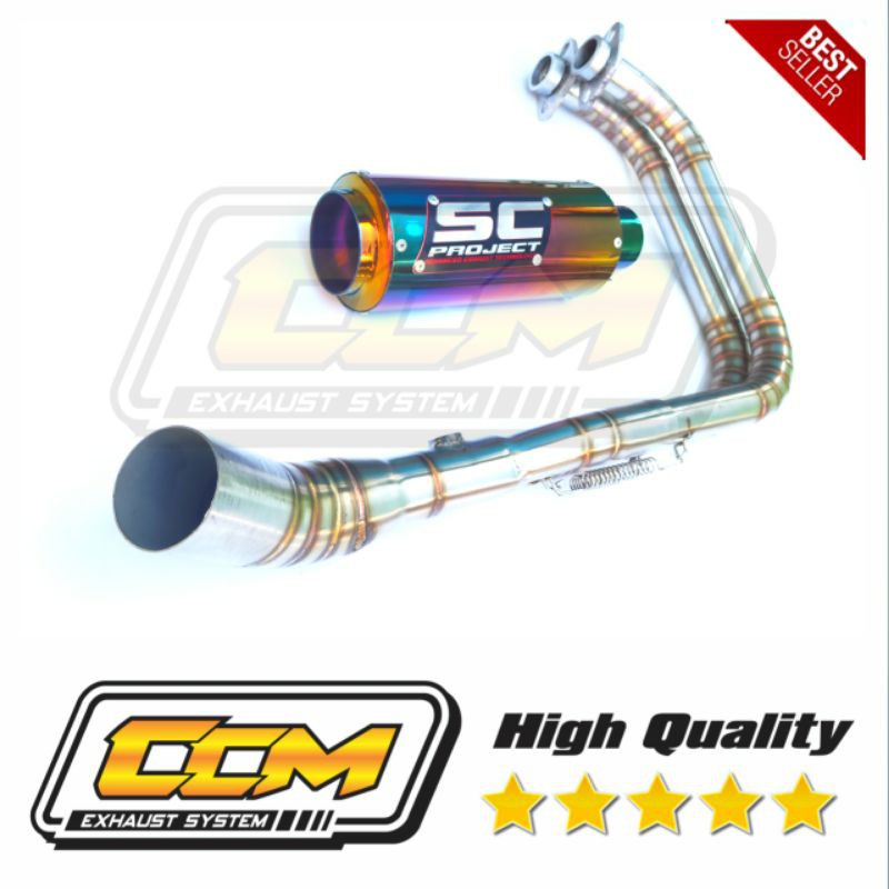 Knalpot racing Ninja kolong R25 CBR 250 RR MT25 SC PROJECT rainbow full set murah