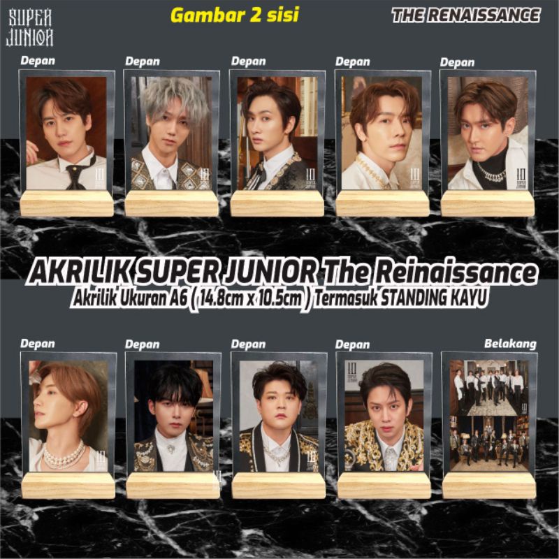 Akrilik Photo SUPER JUNIOR // The Reinaissance // Gambar 2 sisi ful laminai