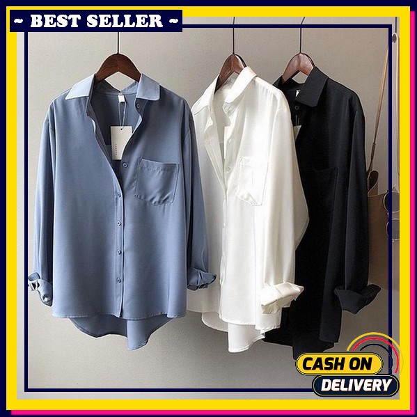 Baju Atasan Kemeja Oversize - Gratis Ongkir Bisa Cod Blouse Wanita Terbaru Mitty Blus Baju Atasan Pa