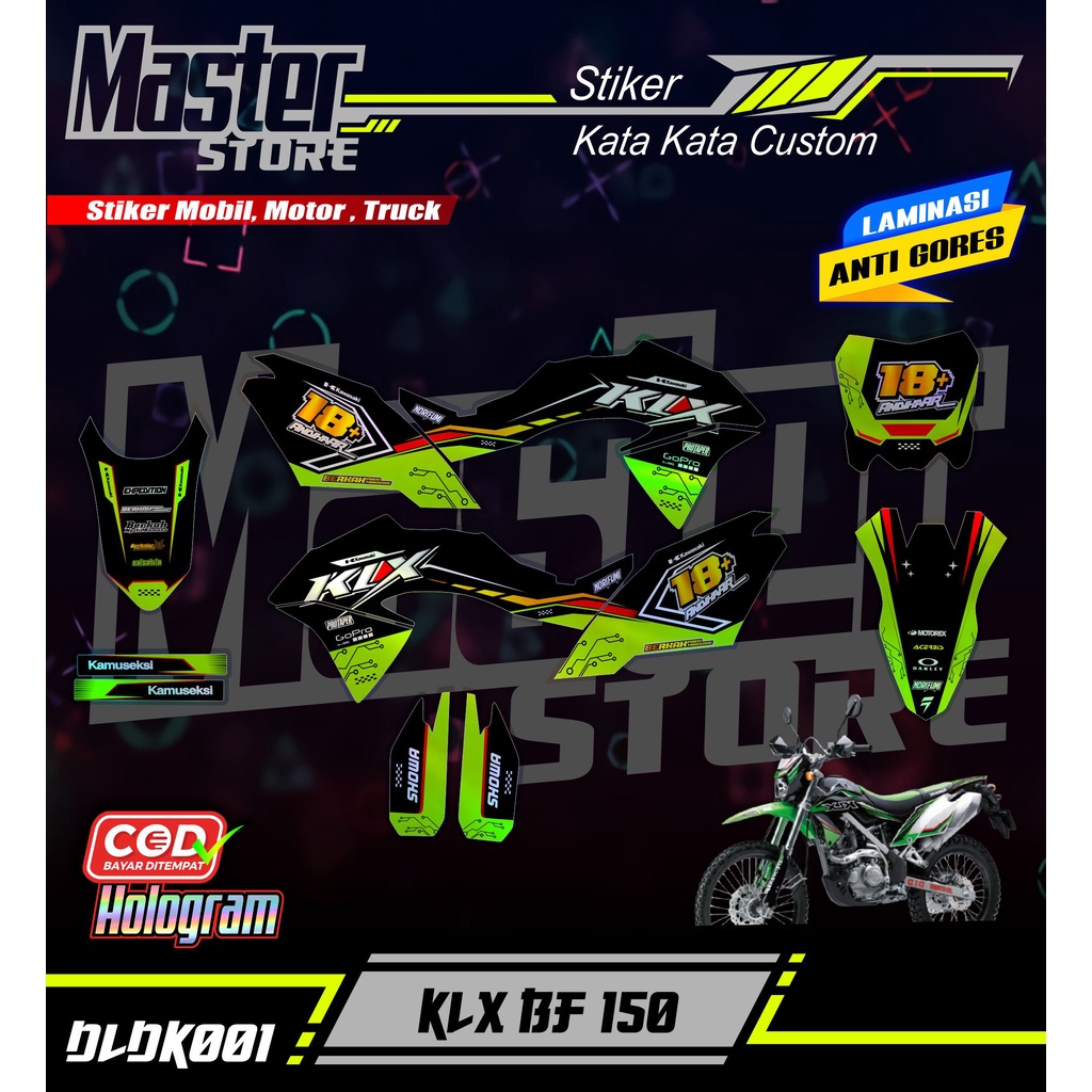 Sticker DECAL HOLOGRAM PELANGI KLX BF - Stiker Lis Variasi KLX 150 G/BF/SE DLDK-001