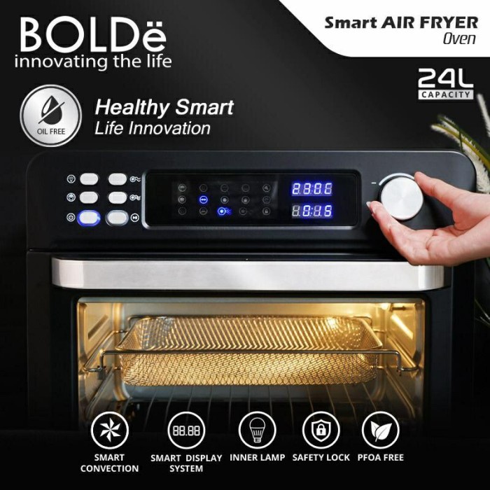 Oven Bolde Smart Air Fryer Oven Digital 24 Digital 24L 3in1 Black Diamond Series Bolde Smart Air Fryer Oven Digital 24L 3in1 Black Diamond Series-Bolde Smart Air Fryer Oven Digital 24/Oven Bolde Smart Air Fryer Oven Digital 24 Digital 24L 3in1 Black Air