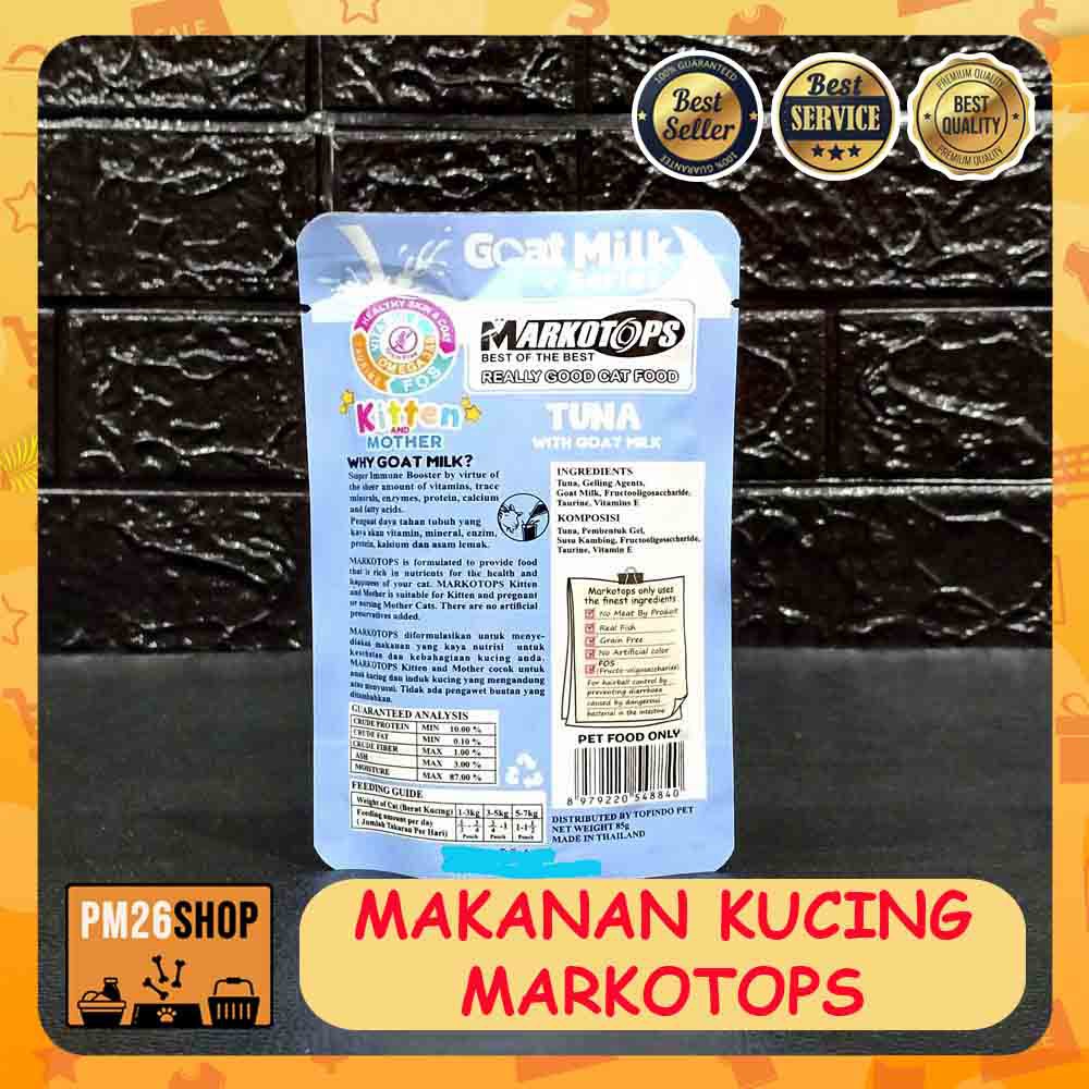 Makanan Kucing Basah Markotops Markotop Sachet 85gr Cat Food Markotop