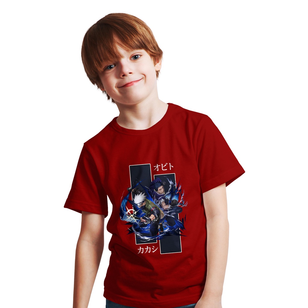 KAOS ANAK ANIME KAKASHI HATAKE OBITO manga Naruto uzumaki PLASTISOL