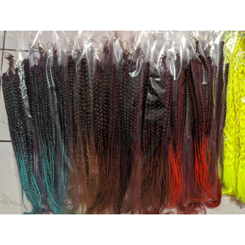 Rambut Sambung Afrika Model Kepang per pcs (1 lusin)