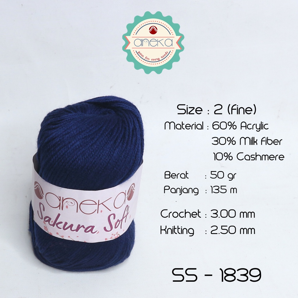 Benang Rajut Sakura Soft / Silk Cotton Milk Cotton Yarn - 1839