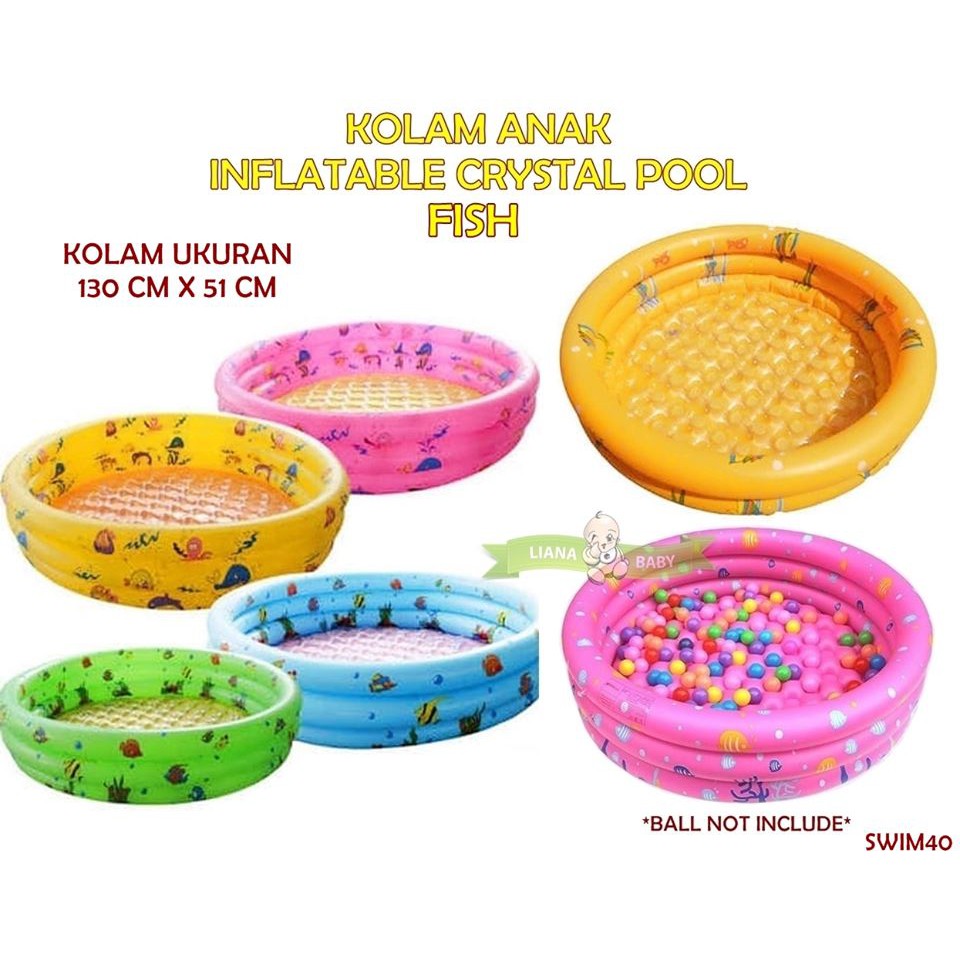 SWIM39 KOLAM ANAK INFLATABLE CRYSTAL POOL FISH SIZE 110 CM &amp; 120 CM